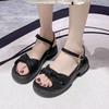 Platform Sandals Women's Outer Wear Summer New Bow Thick Heel with Fashion Beach Shoes
