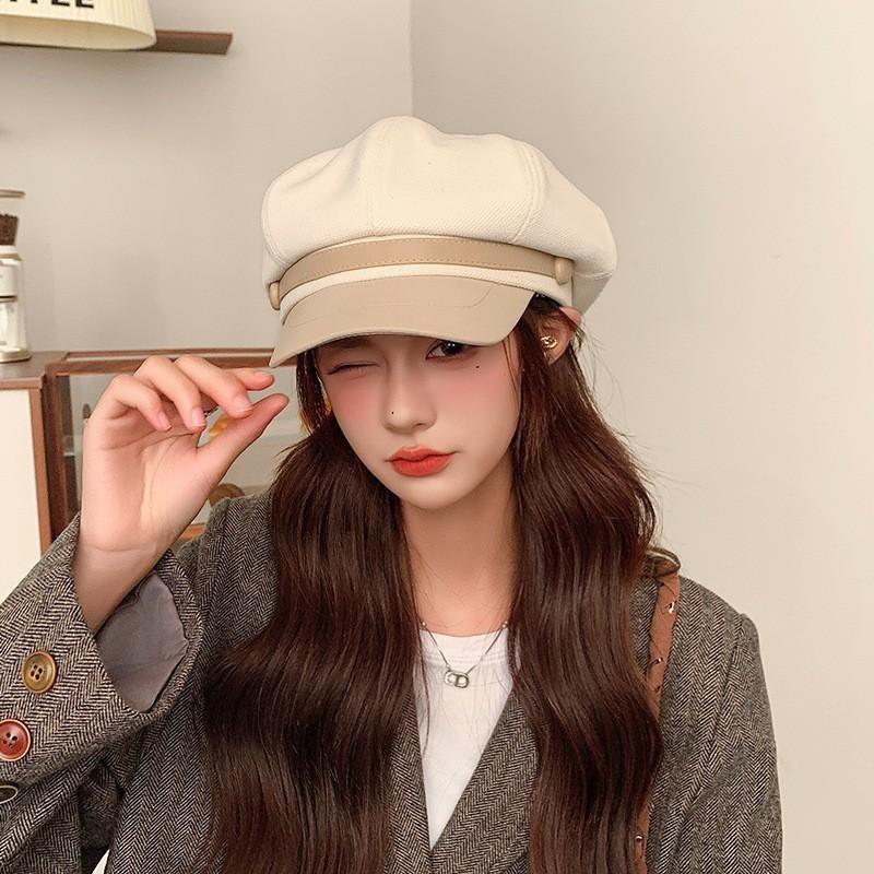 Ретро Универсальный Шерстяной Берет Подчеркивающий Лицо Утиный Язычок Восьмиугольная Шляпа Детская Теплая Ветрозащитная Шляпа Газетчика