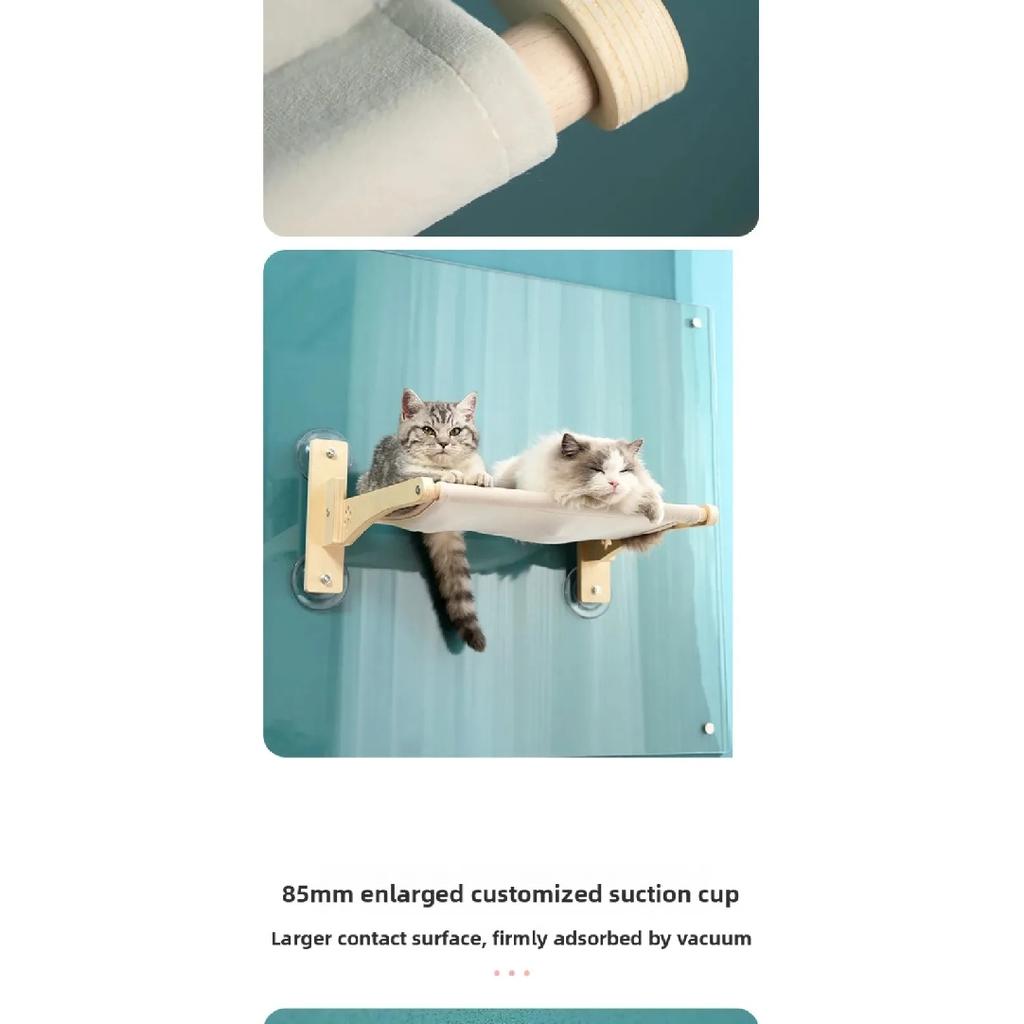 Cat Window Hammock Suction Cups Sunbathing No Drilling Hanging Foldable Cat Bed Cat Tree Attachment