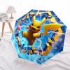 1pc Pikachu Breaks Through the Wall Pattern Automatic 3-Fold Umbrella, 8 Iron Frames, High-Value Folding Umbrella, Suitable for Office, Travel and Out