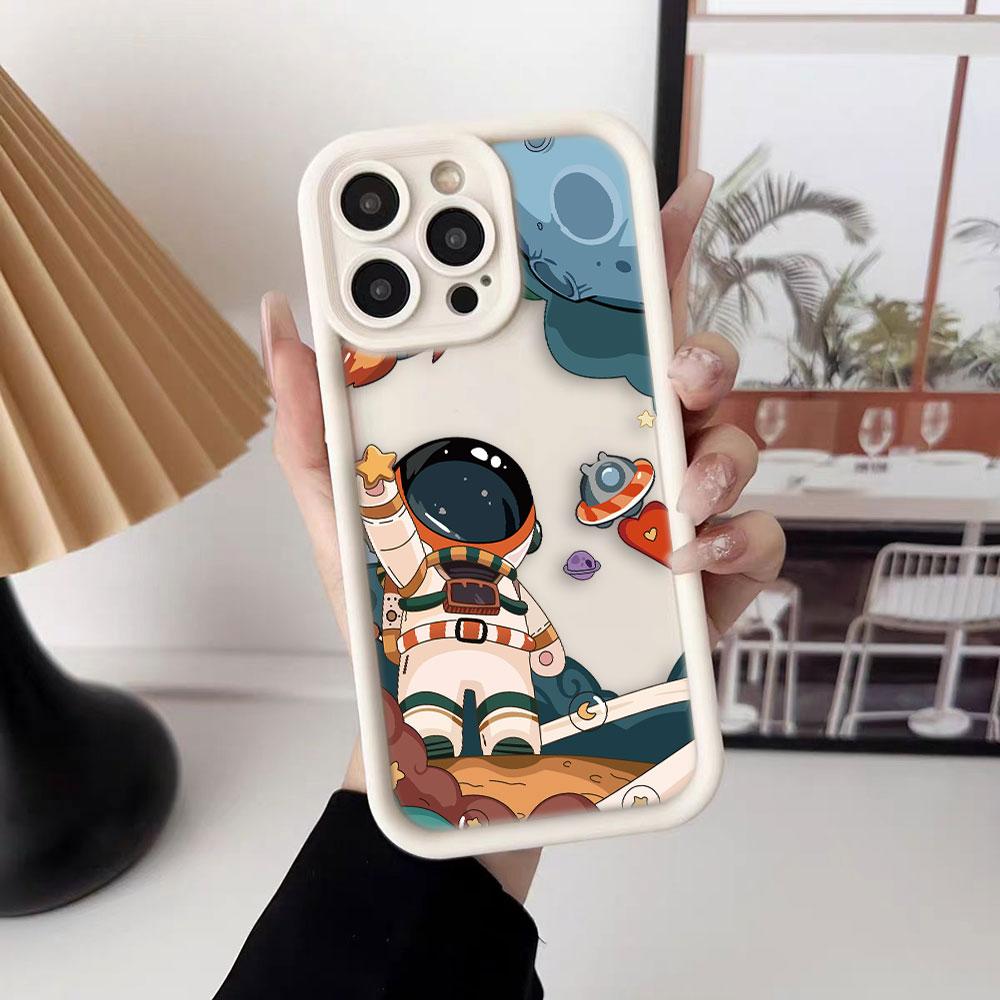 Чехол для телефона Астронавты Космос Звезды Планеты Для iPhone Apple 17 AIR 16 16E 11 12 13 14 15 XR Plus Pro Max DIY Ударопрочный Чехол