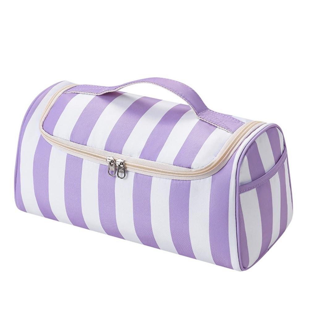 Striped Travel Storage Case Large Capacity Makeup Organizer Bag Travel Toiletry Bag Home Storage