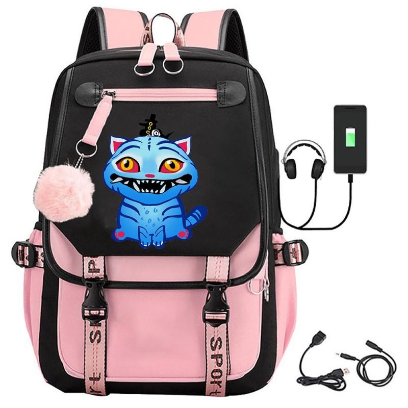Kpop Anime Backpack Students Teens Daily Use 15-inch Laptop Compatible Oxford Fabric PU Trim 20L Capacity