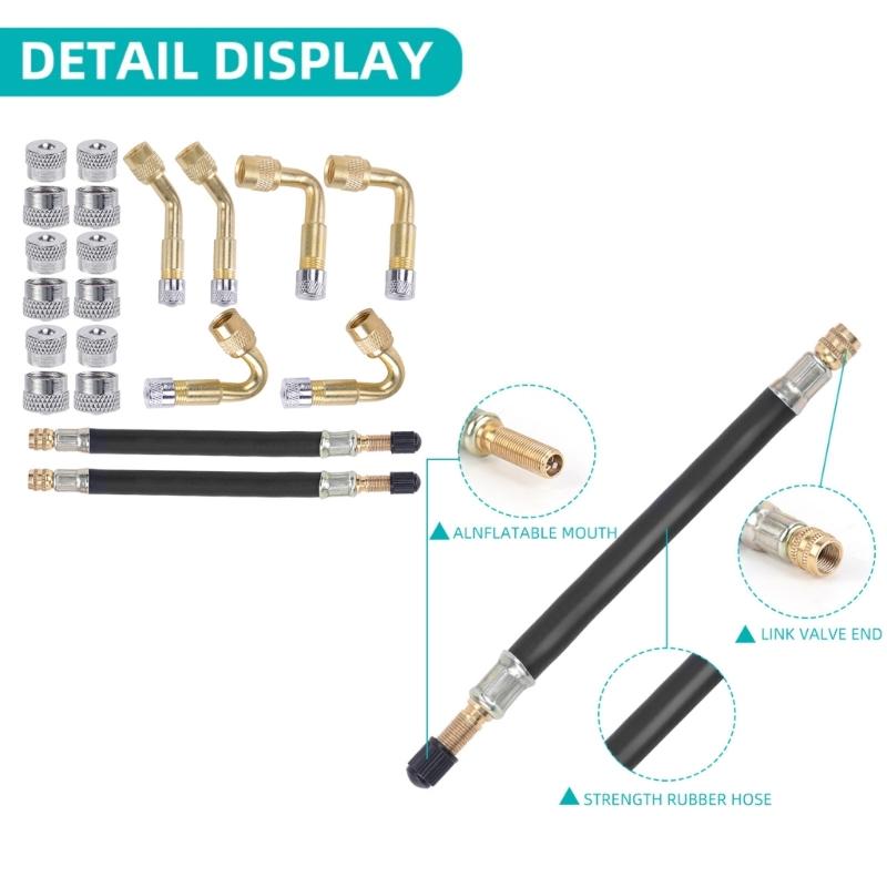 Гибкие удлинители вентилей шин, набор удлинителей для шин транспортных средств, автомобилей и грузовиков