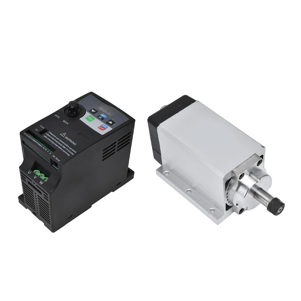 Комплект шпиндельного двигателя с воздушным охлаждением 0,55 Нм 700 Вт Бесщеточный двигатель и инвертор привода 600 Вт Цанга ER11A AC 110 В