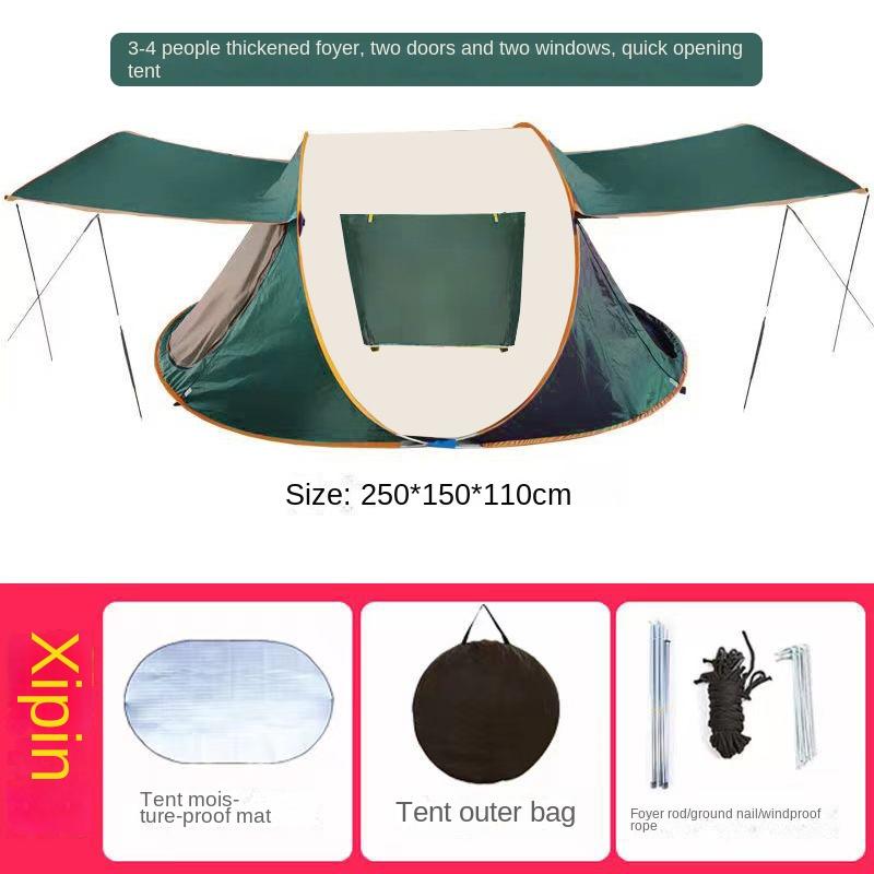 Простая в установке палатка, не требующая строительства, для кемпинга на открытом воздухе, для 3-4 человек, автоматическая палатка для кемпинга на открытом воздухе, непромокаемая палатка для лодки