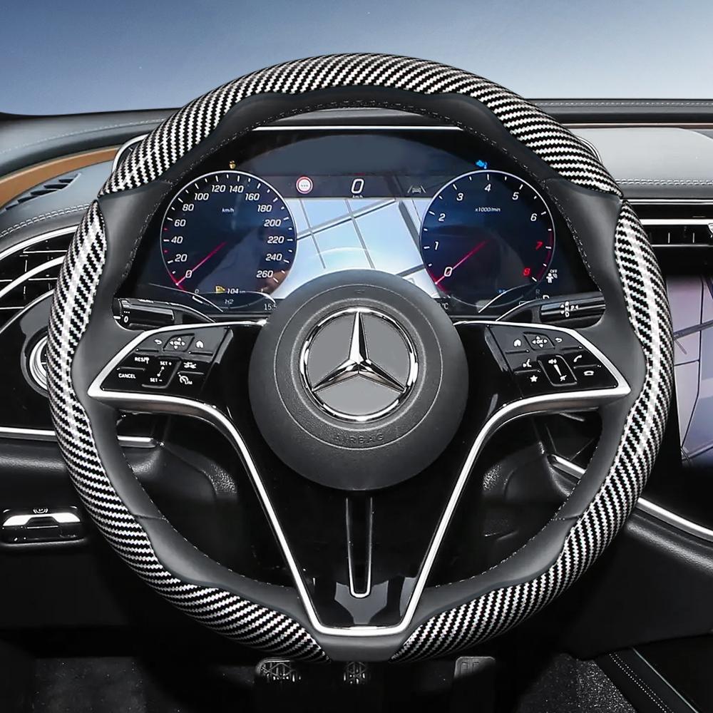 Suitable for Mercedes-Benz Carbon Fiber Texture Steering Wheel Cover with Segmented Quick-Release Design V g S a E C Class Gle Glc Gla Glb
