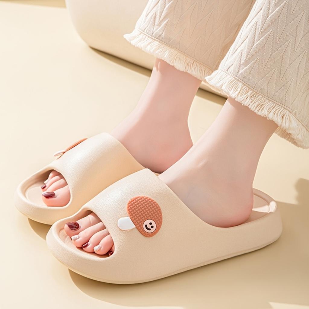 Милые маленькие сандалии-грибочки из материала ЭВА, толстоподошвенные нескользящие домашние тапочки для ванной для пар, подходят для домашнего отдыха