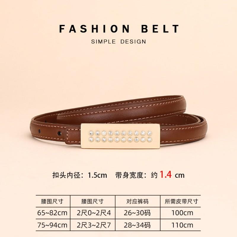 Womens High-end Thin Leather Belt Suits Casual Fashion Business Versatile Decorative Waist Strap