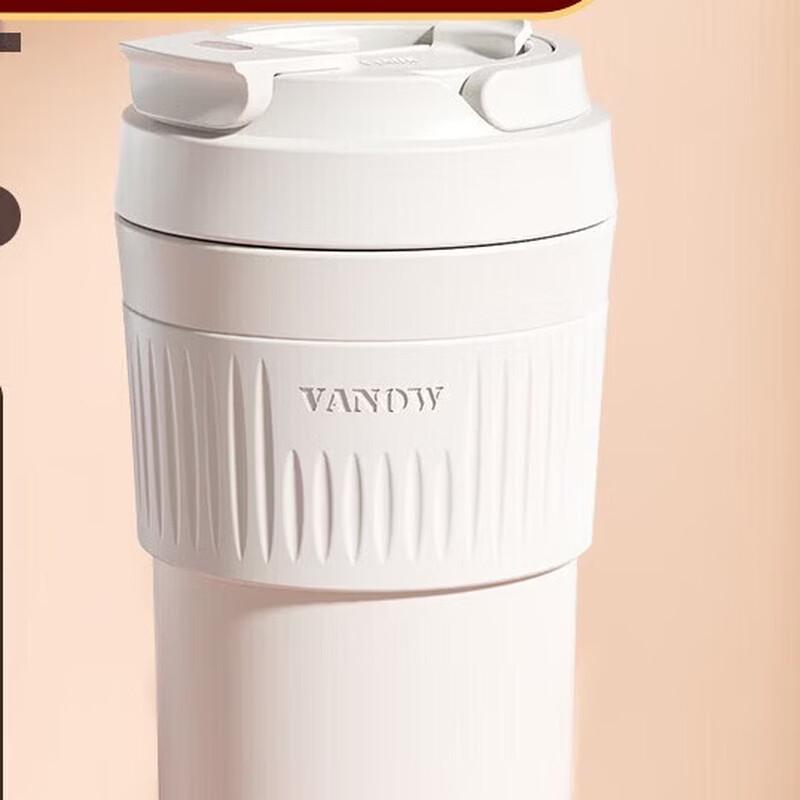 Портативная керамическая кофейная кружка Vanow с крышкой и трубочкой