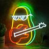 Avocado Guitar Neon Sign, Dimmable Avocado Neon Light, Wall Decor, Guitar Music Neon Light, LED Lamp for Music Parties, Bars, Clubs, and Kids' Rooms