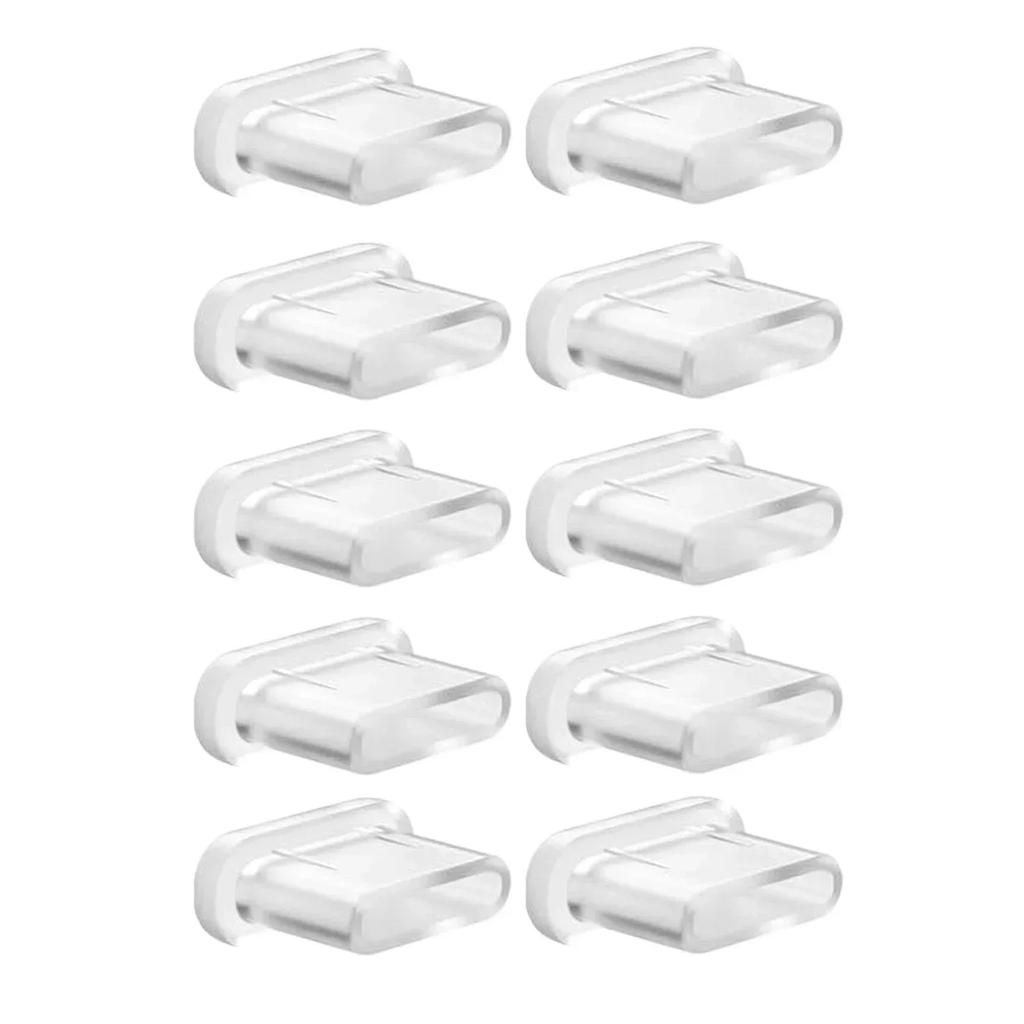 60/40/20/1 шт. Заглушка от пыли USB C Прозрачная/Черная Тип C для Мобильного Телефона Защитные Заглушки Порта Зарядки из Силикона для IPhone 15