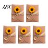 Elegant Ritual Gift Decorations 5Pcs DIY Dried Flower Greeting Cards, Handmade Note Cards with Artificial Flowers, Jute Twine Artistic Retro