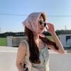 Sweat-absorption Flower Printed Headscarf Breathable Square Hijab Scarf Spring Silk Scarf  Summer