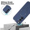 Coque Silicone - pour Samsung Galaxy A57 5G - avec Cercle Magnétique - Bleu Marine - 2 Verre Trempé