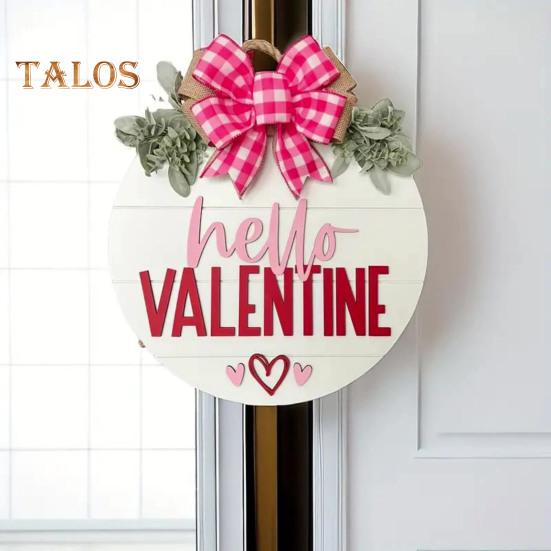 Знак на дверь ко Дню святого Валентина, деревянный знак на дверь с красным розовым бантом, настенная табличка для фермерского дома, декор крыльца входной двери