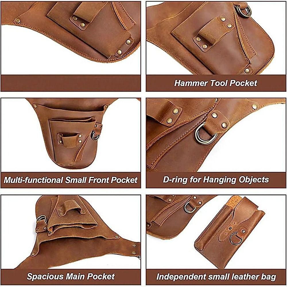 Rivet Decor Tool Pouch Punk Style Hip Bag Florist Tool Utility Belt Outdoor Activities