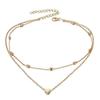 Stylish Chain Pendant Necklace for Women and Girls Minimalist Heart Star Bohemian Crystal Choker Necklace
