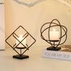 Iron Art Solid Color Living Room Candle Holder Ambience Candlestick Decorative Handicrafts Creative Home Decoration
