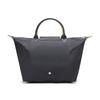 LONGCHAMP Le Pliage Club Polyamide Canvas Cow Leather Dumpling Bag Handbag Medium Women's Metallic Gray (Unisex) Handbags 1623619300