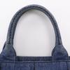 Prada Canapa Handbag 1BG439 Tote Bag Blue Denim Women Used