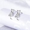Новые ювелирные изделия из стерлингового серебра 925 пробы, не вызывающие аллергии, модные милые животные, кошки, кристаллы, милые темпераментные изысканные серьги-гвоздики E161