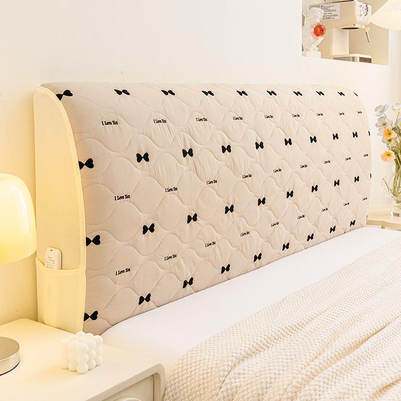 1PC INS Cream Style Full Coverage Headboard Cover Anti-cat Scratch Anti-pilling Dustproof Elastic Soft Bag for Home All Season