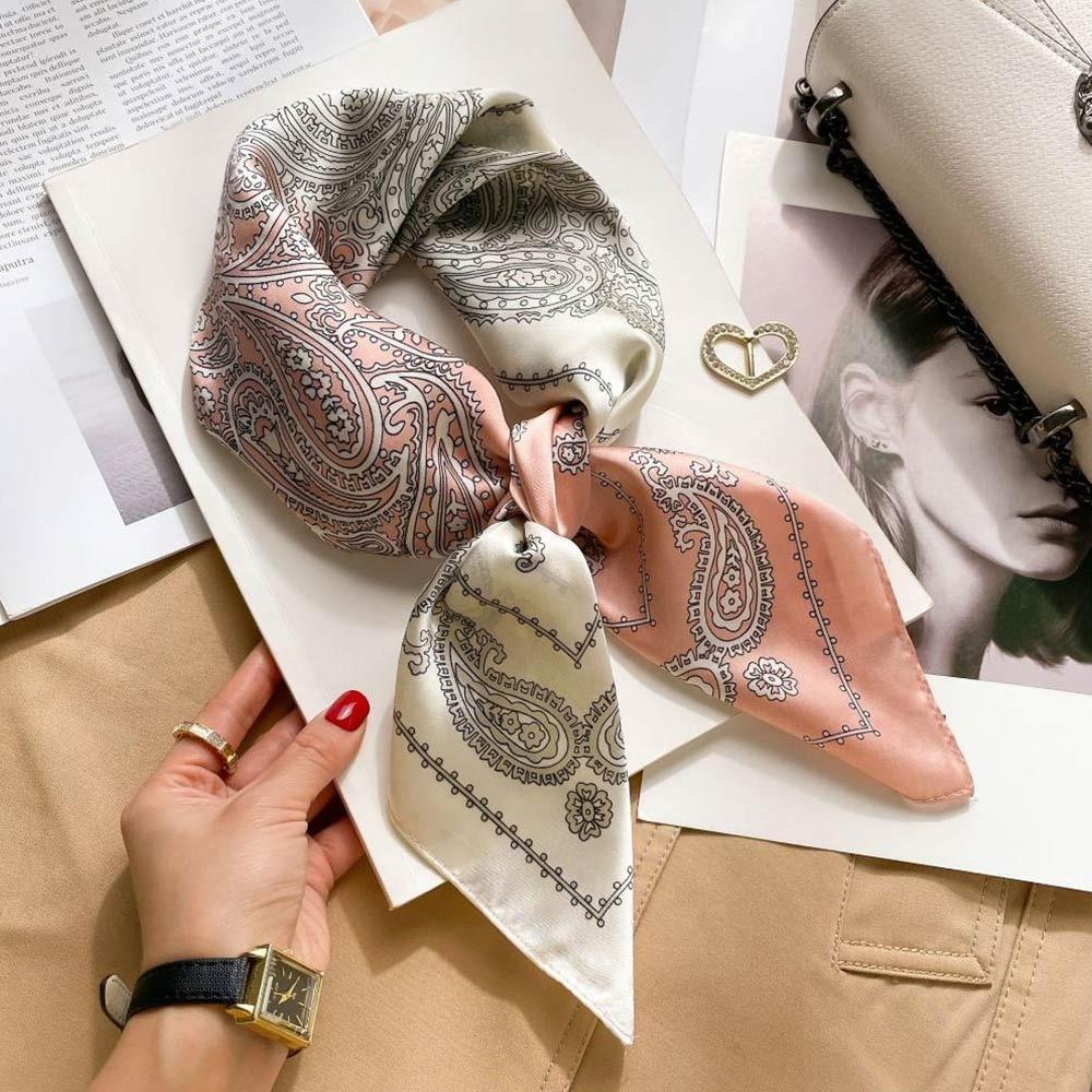 Lightweight Square Neckerchief 70x70cm Purse Scarf Versatile Headscarf for Women