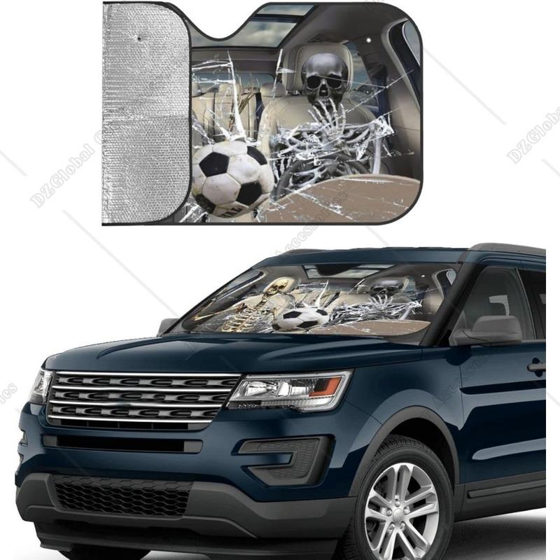 Skull Car Sunshade for Front Windshield Sunshades Sun Visor Protector Blocks Uv Rays Foldable Keep Your Vehicle Cool