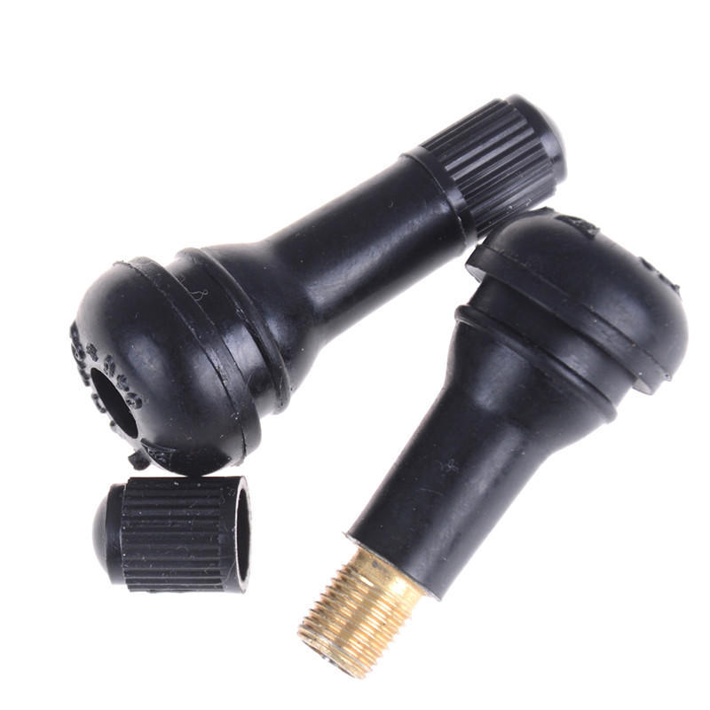 4 шт. Tr413 Snap-In для автомобильных шин, стержни клапанов для шин, короткие черные резиновые с колпачками