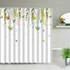 Серия Растения Занавеска для душа Ванная комната Водонепроницаемая Полиэстеровая ткань Занавеска Тканевая Одуванчик Цветочный принт Декор для ванны С крючками