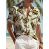 Beer Mug Pattern Print Men's Shirts Hawaii Short Sleeve Top Fashion Streetwear Casual Outdoor Men's and Women's Clothing Blouse