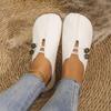 New Hollowed-out Flat Single Shoes for Women Round Toe Shallow Opening Large-sized Lazy Loafers