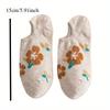 Хлопковые носки для женщин, невидимые повседневные носки, носки с коротким носком, женские носки с весенним цветком