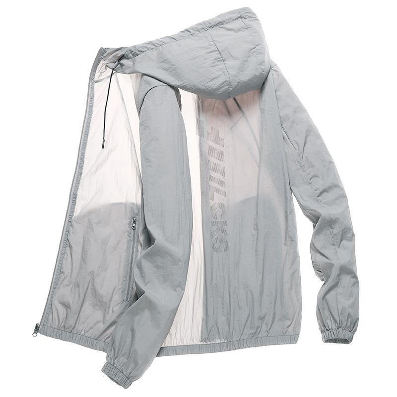 Ice silk sunscreen clothes men's summer ultra-thin breathable anti-ultraviolet skin clothes loose outdoor casual jacket