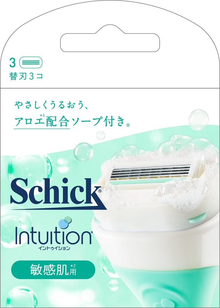 Schick Intuition Replacement Blades Razor for Sensitive Skin Women (3 Pieces)