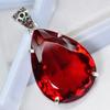 Brazilian Red Topaz 107.35 Ct Pear Cut Natural CERTIFIED Gemstone Silver Pendant MY.PD-85-NS