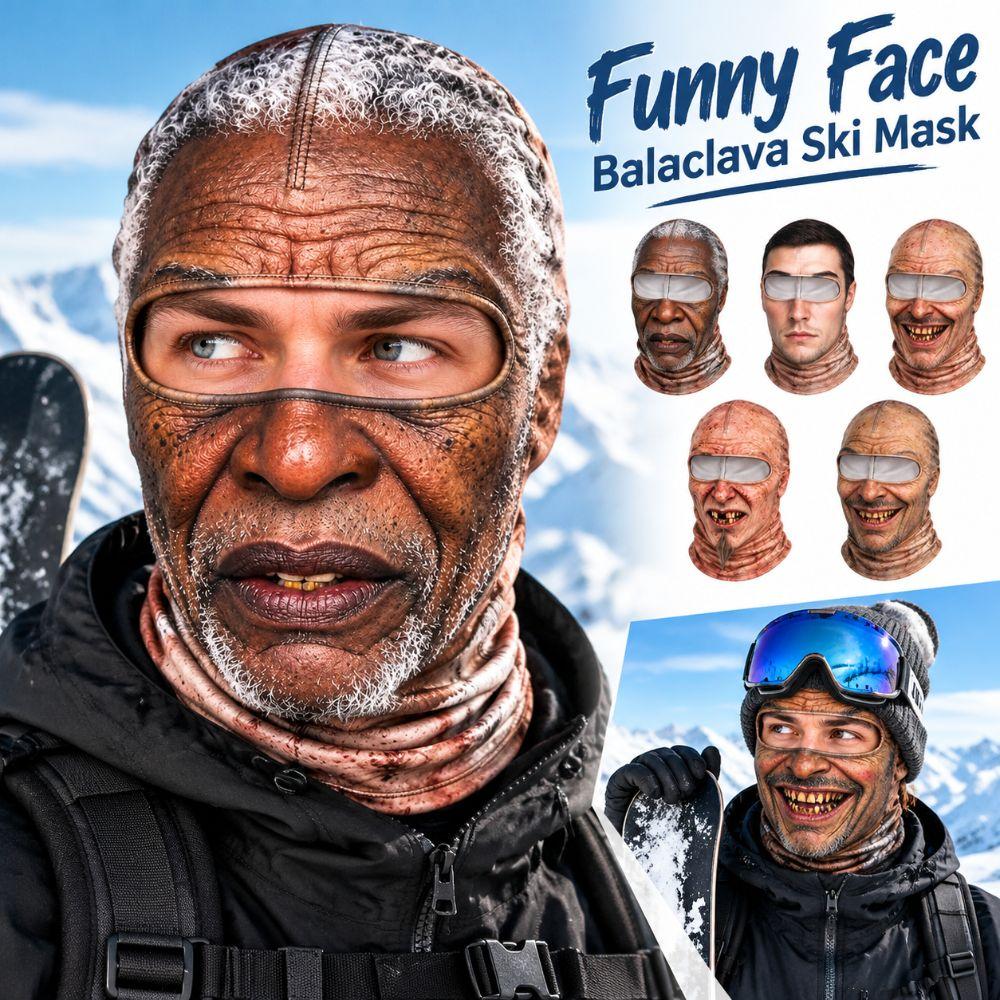 Full Coverage Old Man Balaclava Face Mask White Mustache Ski Mask Hood Costume Parties