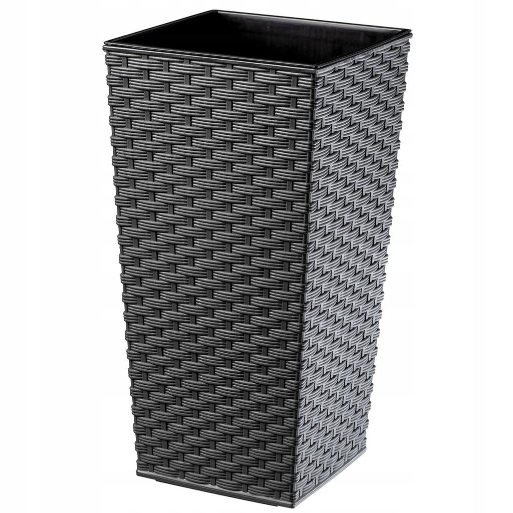 KADAX Doniczka Donica Z Wkładem Osłonka Kwietnik Wysoka Ogrodowa Grafit 19x36cm
