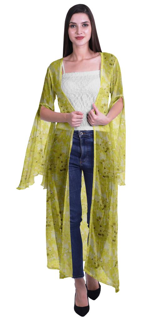 Moomaya Пляжная накидка с открытым передом из принтованного жоржета и разрезами на рукавах