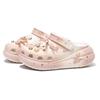 Crocs Crush Clog Marie Sauce EVA Decorative Buckle Comfortable Graffiti Casual Fashion Versatile Clogs Unisex Lotus Root Pink