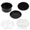 7Inch 5pcs/set Air Fryer Accessories Kit Pizza Pan Cake Barrel Metal Holder Cooking Tools