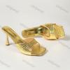 Fashion Women Sexy High Heels Slippers Summer New Fashion Square Toe Shoes Sandals 2025 Dress Party Casual Pumps Flip Flops Mujer Slides