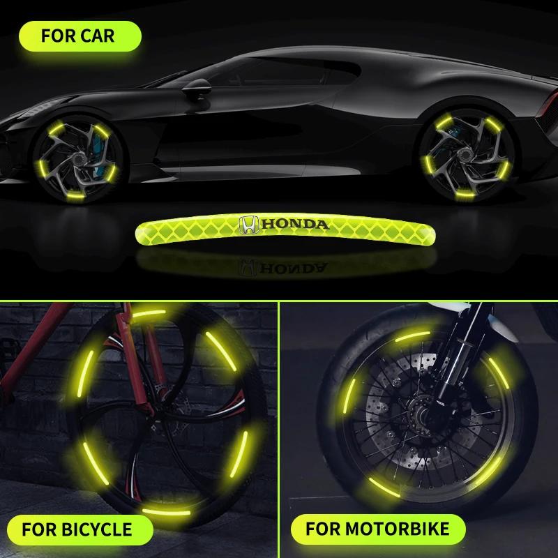 Reflective Strips Car Motorcycle Wheel Hub Stickers Car Styling Decal Sticker For Honda CBR300RR CBR600RR CBR1000RR CBR500R akn256
