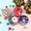 Metal Round Candy Box Christmas Gift Children's Iron Tin Box Gift Box Santa Claus Lovely Mini Tin Box Gift Jewelry Tin Box