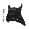 Musiclily Basic HOT RAILS with Pickguard for SSS Stratocaster Single Size Humbucker ST Strato Electric Black 3P Pre-wired Guitar,