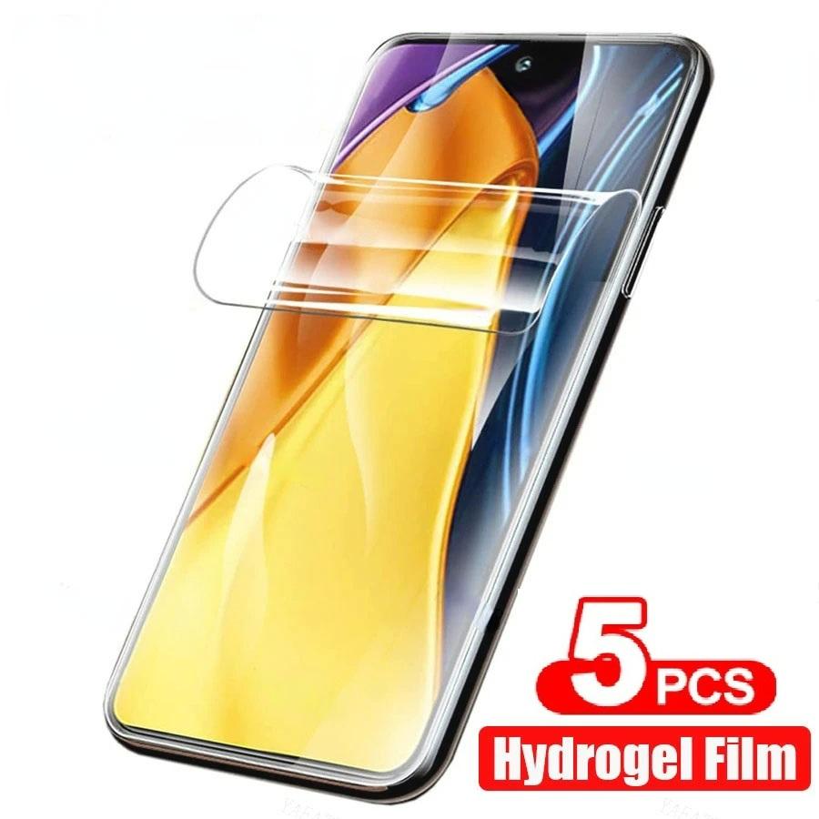 5PCS Hydrogel Film For Poco F5 F4 F3 X5 X4 X3 GT M5S M6 Pro Screen Protector For Xiaomi 13T 12T 11T Black Shark 5 4 Pro