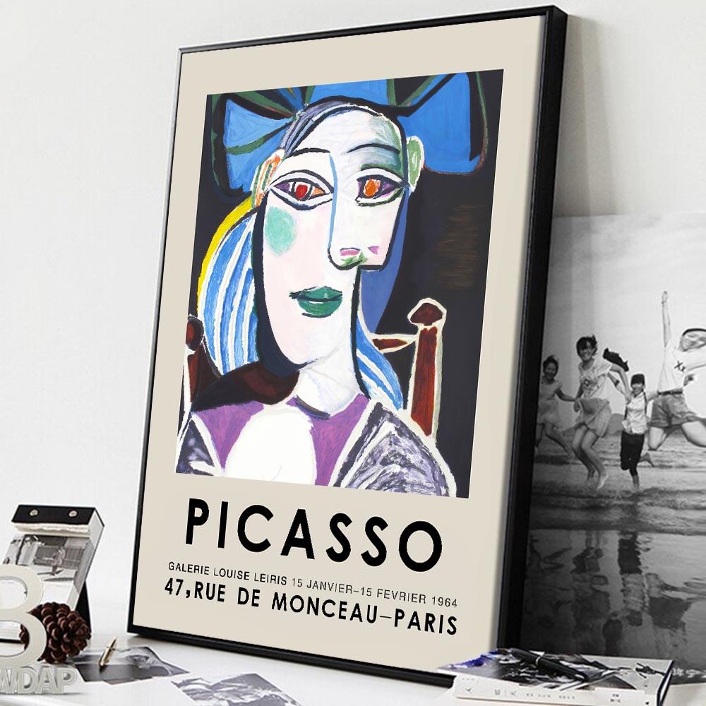 Выставка «Абстрактная девушка Пикассо» Красочные современные плакаты и гравюры, настенные росписи и картины маслом