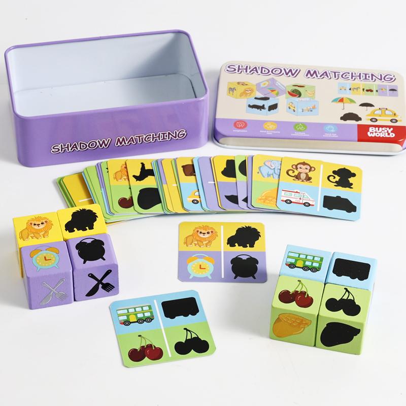 Pattern Matching Game Set - Early Puzzle Toy For Shape Recognition And Brain Development 3 Matching Set Options With Iron Box