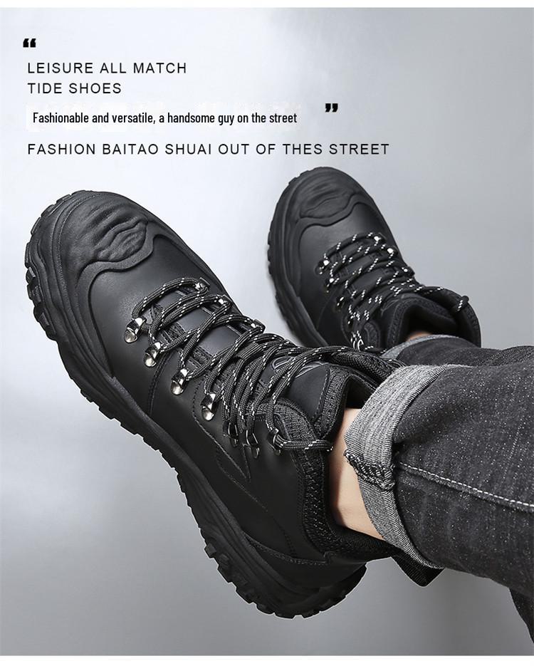 Мужские водонепроницаемые зимние походные ботинки — нескользящая, износостойкая, теплая обувь для спорта и отдыха на открытом воздухе.